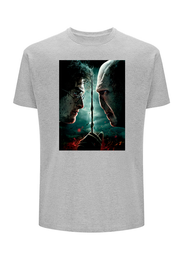 Koszulka męska Harry i Voldemort 001 Harry Potter Szary