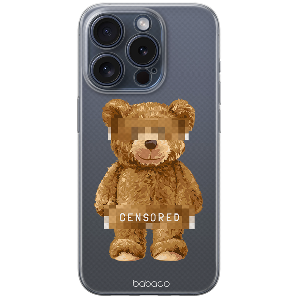 Teddy Censored Case 001 Babaco Partial Print Transparent
