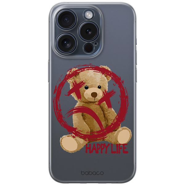Teddy Happy Life 001 Babaco Case Partial Print Transparent