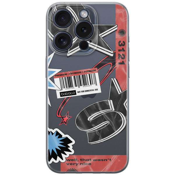 Etui Stickers 001 Babaco Nadruk częściowy Przeźroczysty